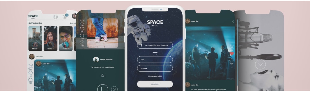 Interface de l'application Space Music