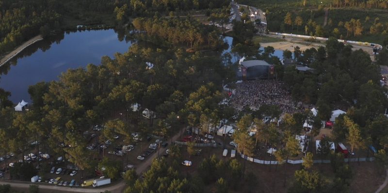 Vue aérienne du festival Freemusic en 2019