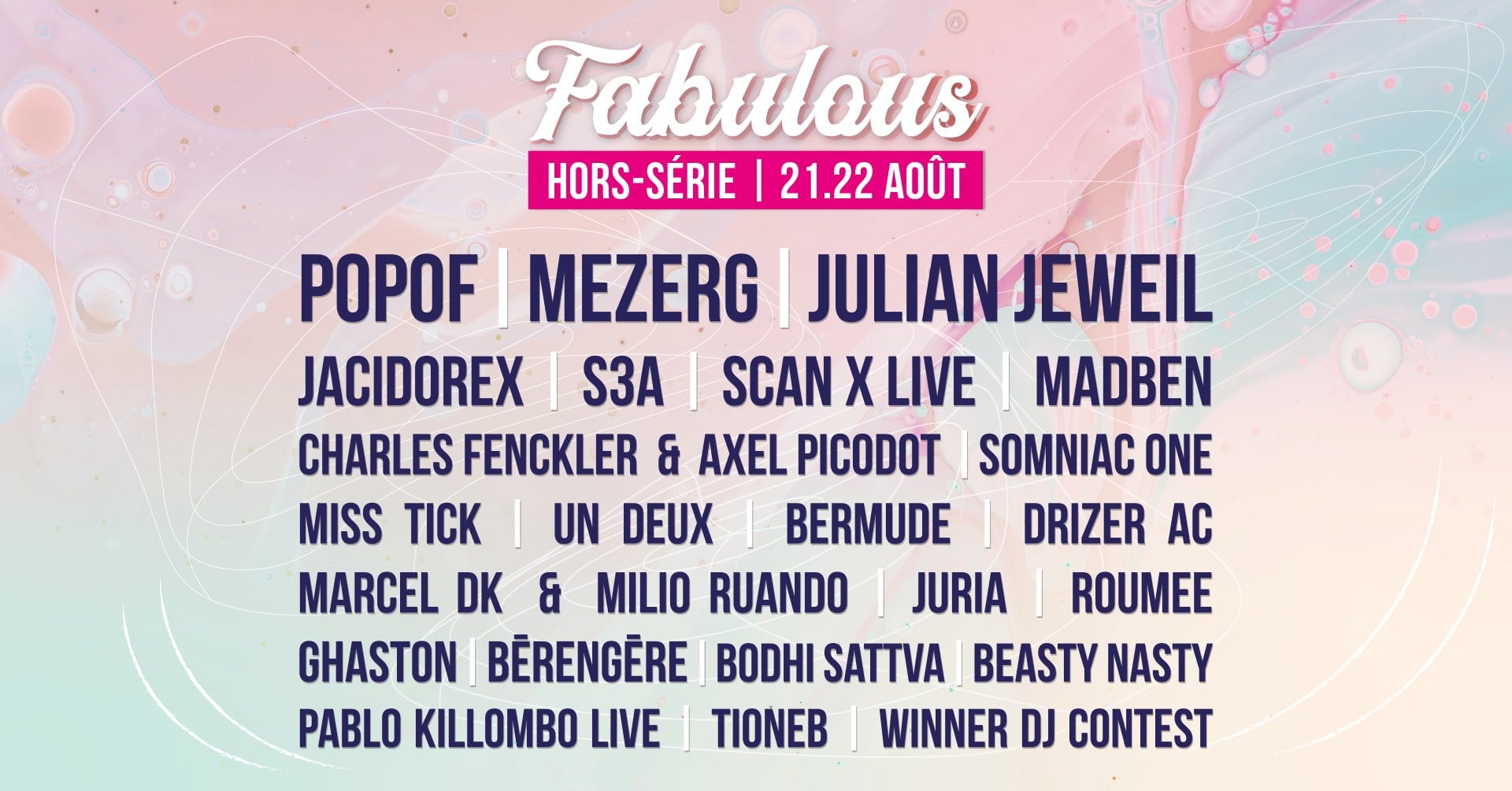 Programmation du Fabulous Festival 2021