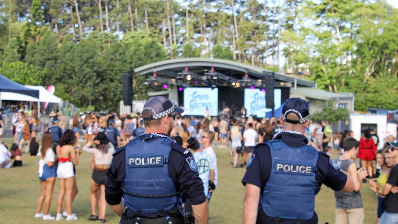 Patrouille de police au Grass is Greener music festival. Crédit: Luke Mortimer