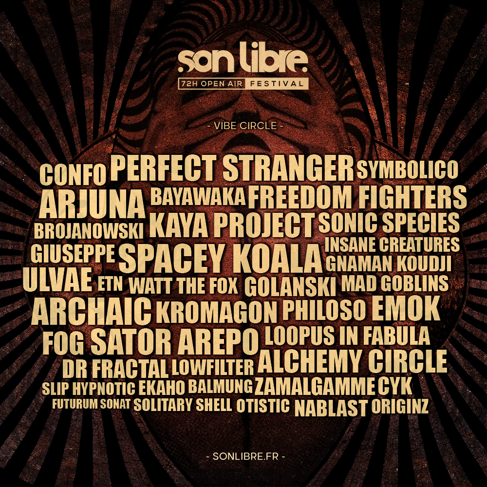 Affiche du line up trance du Son Libre 2022