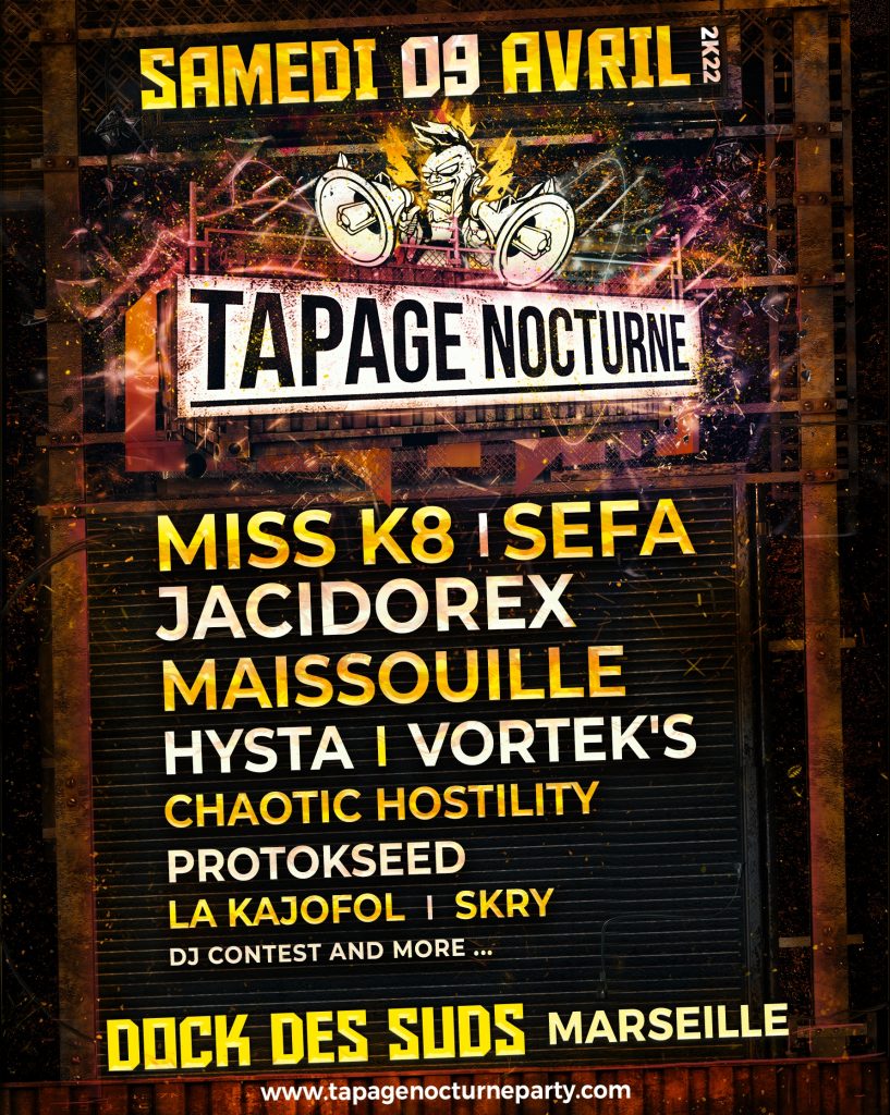 Affiche de la soirée Tapage Nocturne à Marseille