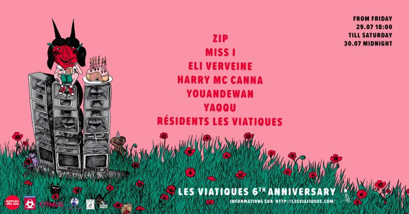 L'affiche des 6 ans de l'open air des Viatiques à Bordeaux