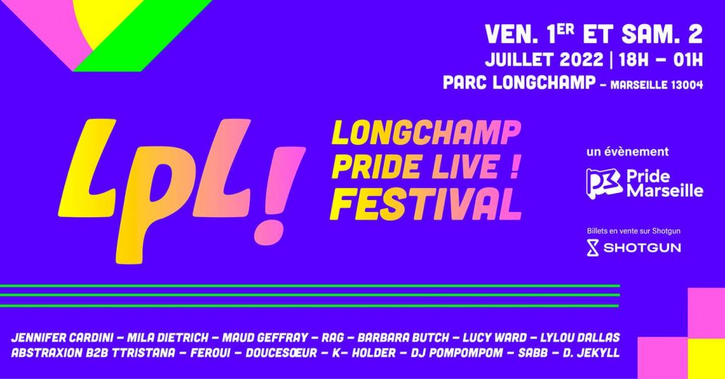 Affiche complète du Longchamp Pride Live Festival