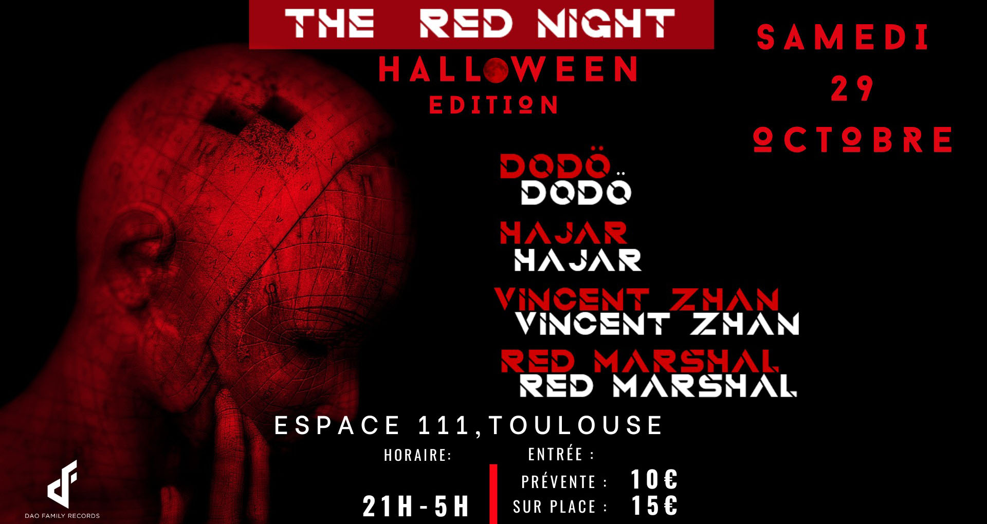 Affiche de la Red Night d'Halloween