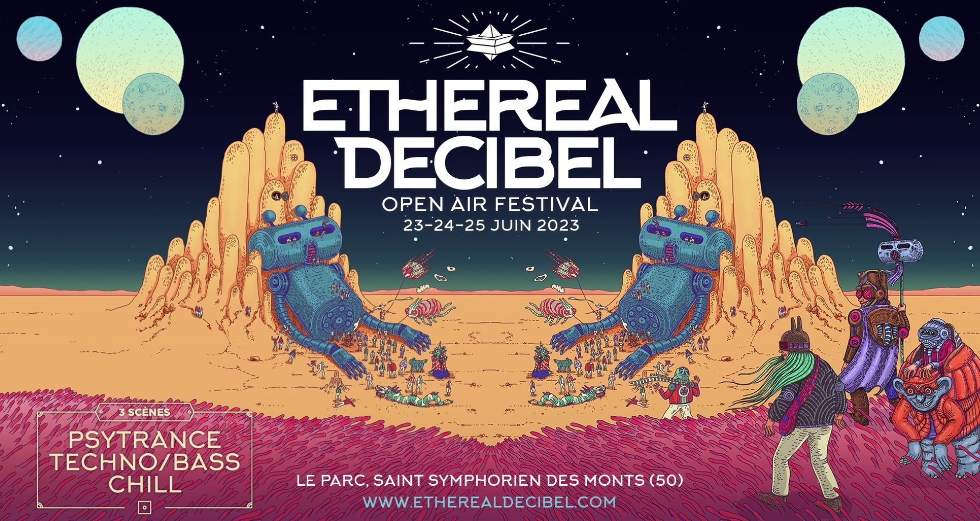Affiche de l'Ethereal Decibel Festival 2023