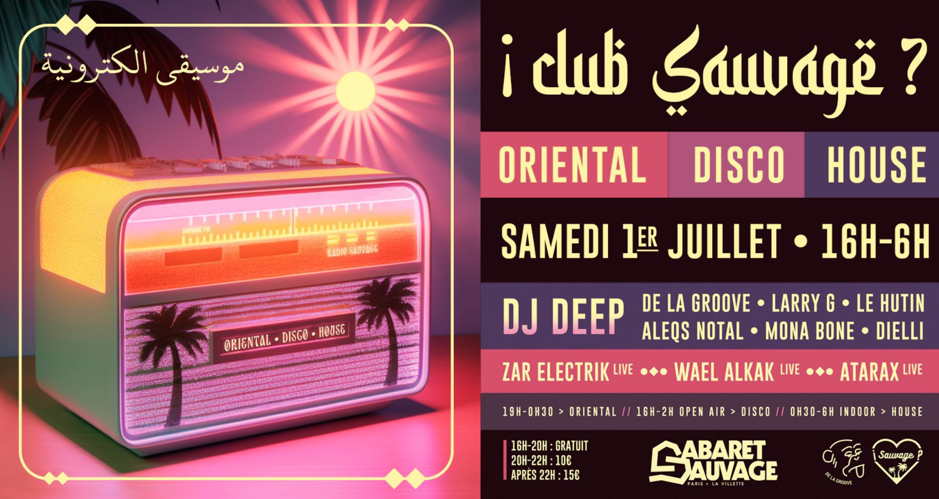 Affiche de la soirée Club Sauvage