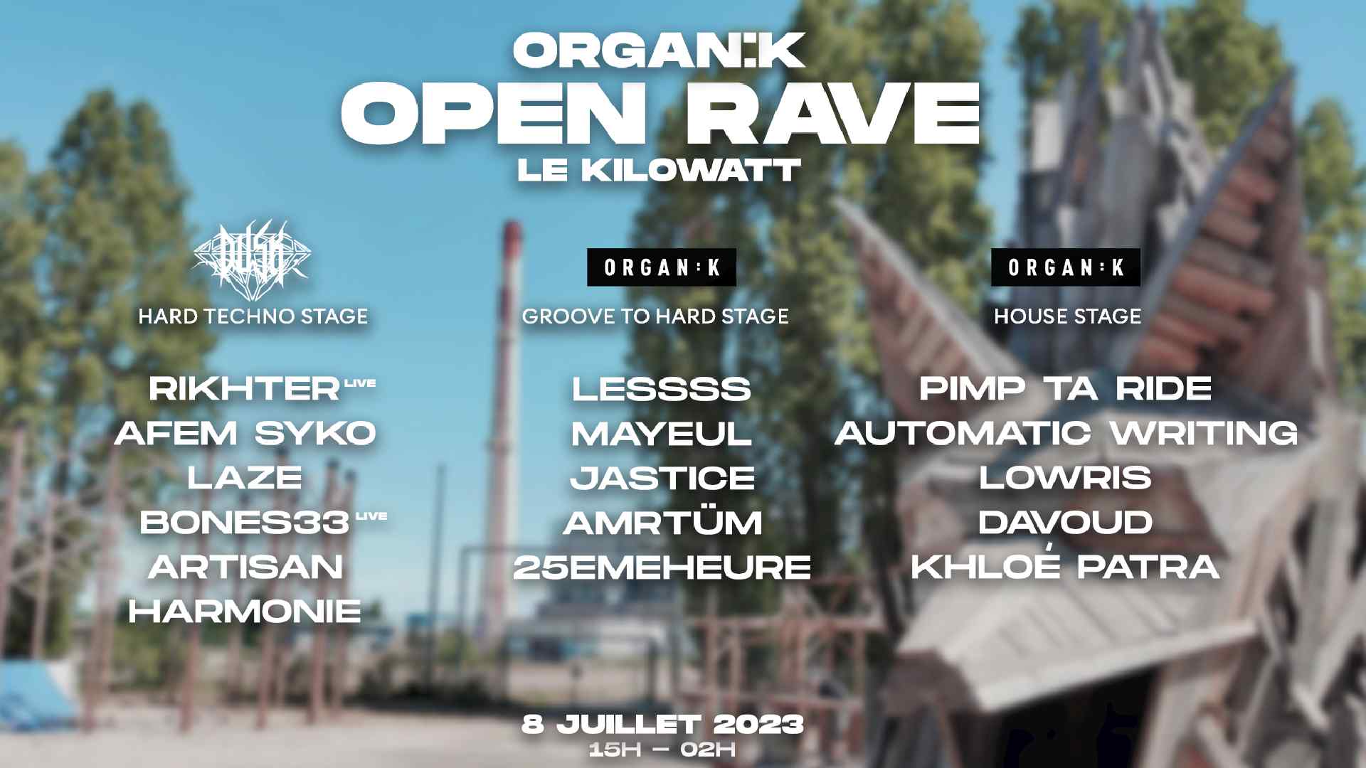 Affiche de l'open rave organik