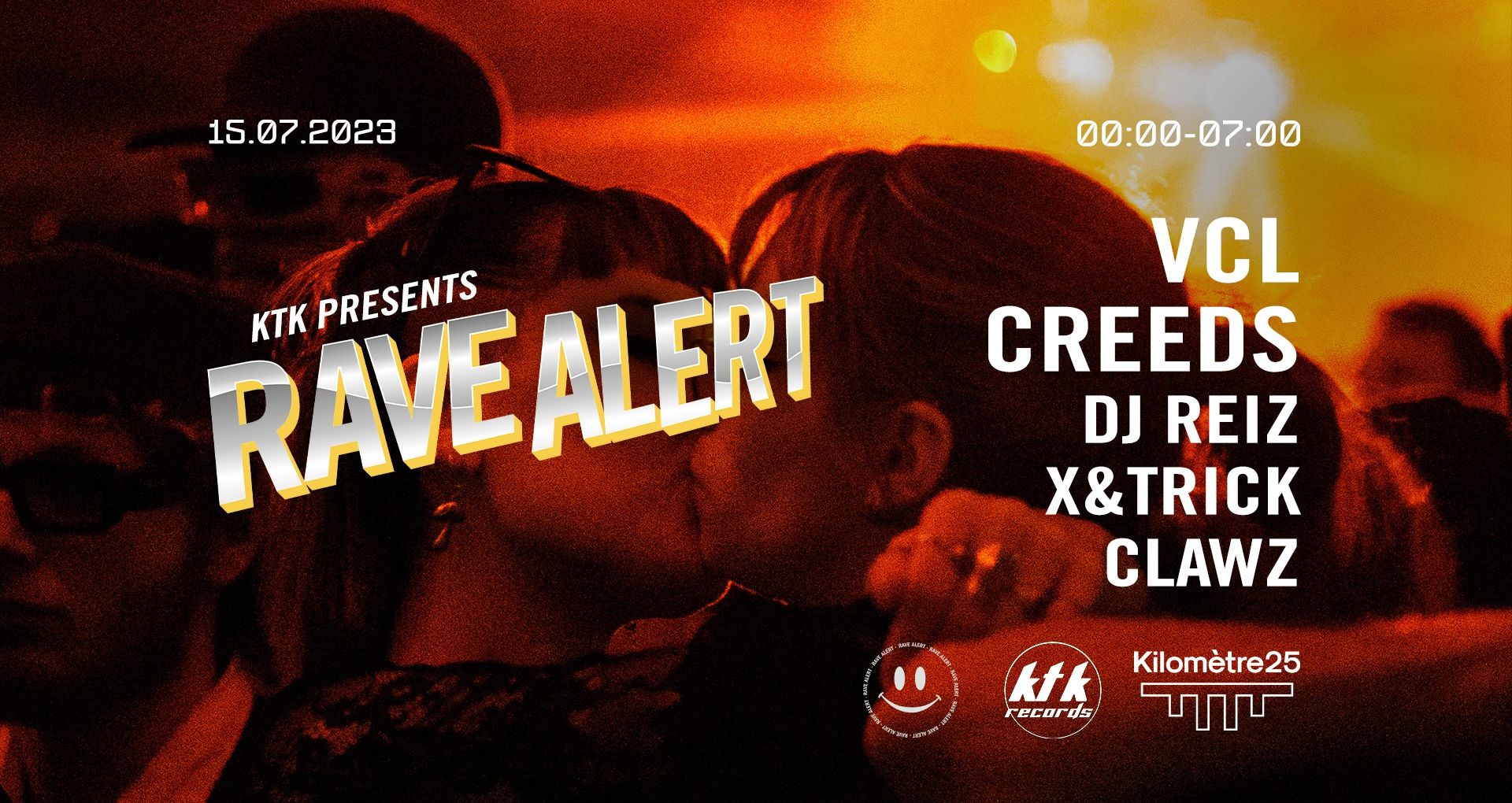 Affiche de la soirée KTK x Rave Alert