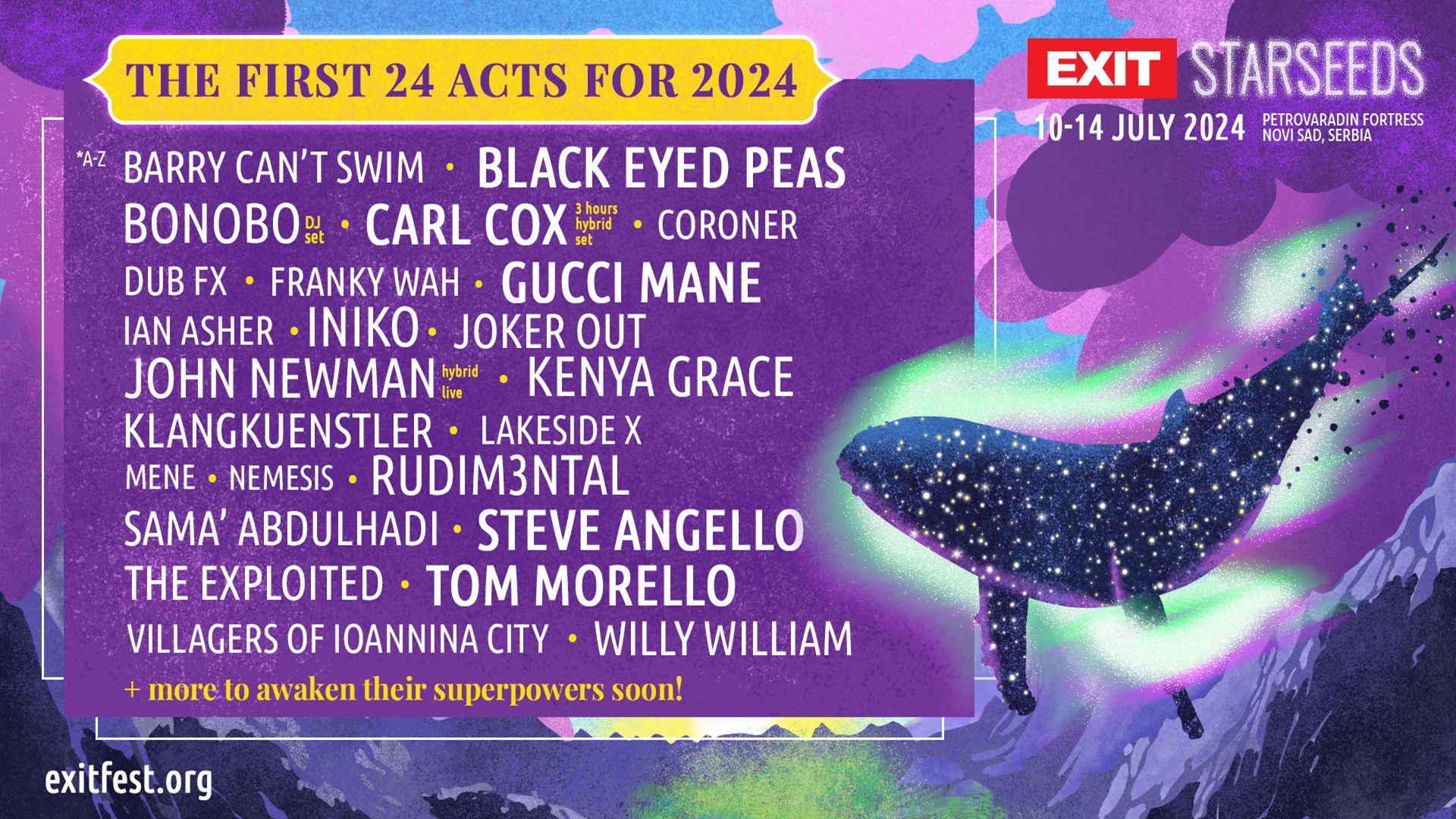 Les premiers noms de l'Exit Festival 2024