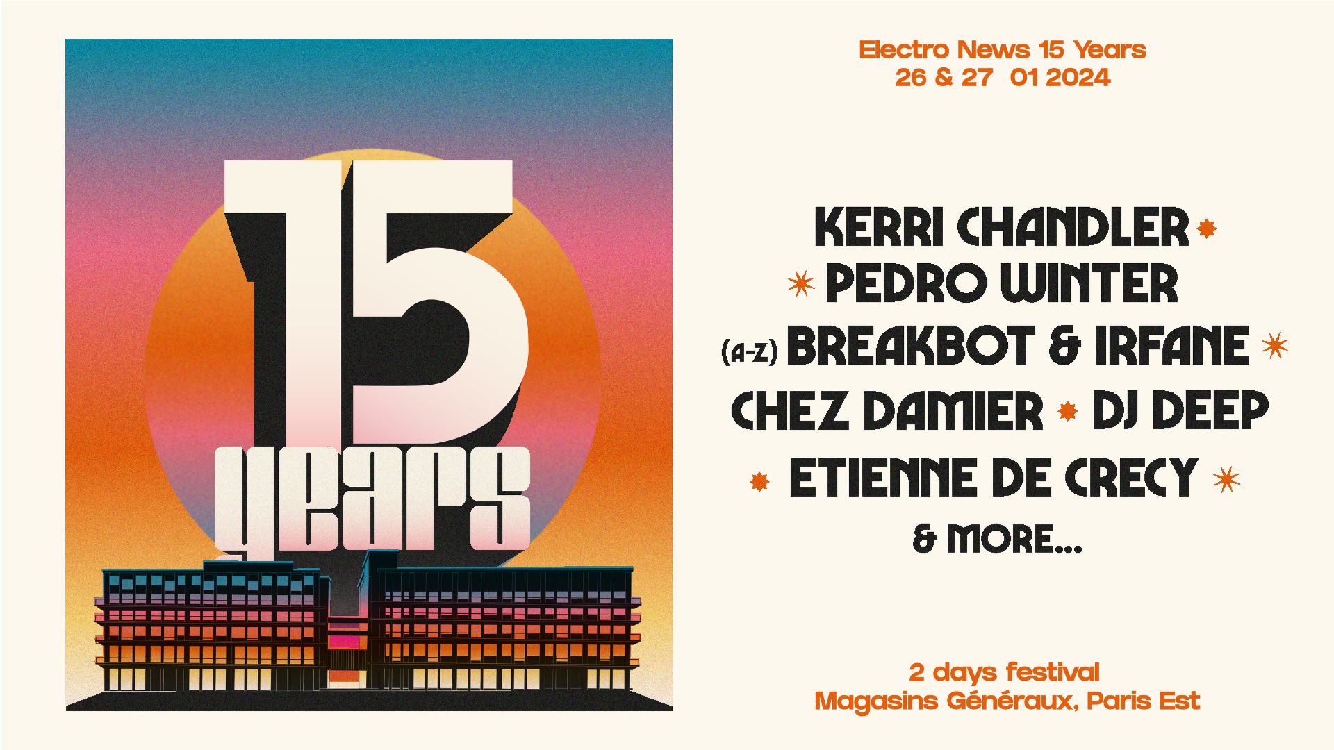 Affiche du festival Electro News 15 years