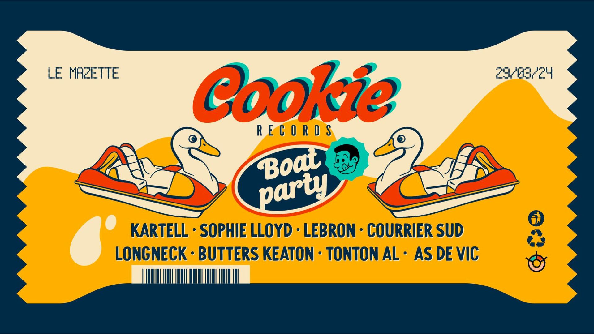 Affiche de la boat party Cookie Records