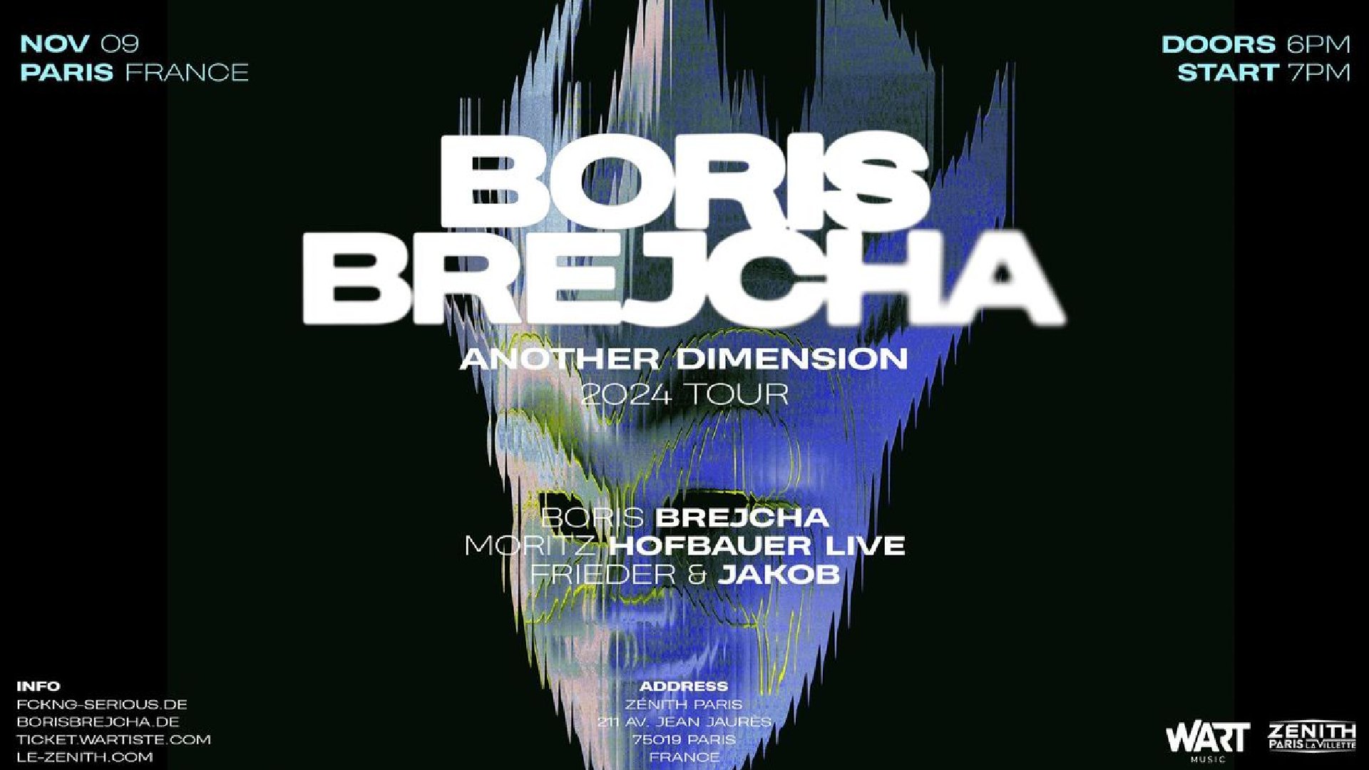 Affiche du concert de Boris Brejcha au Zénith