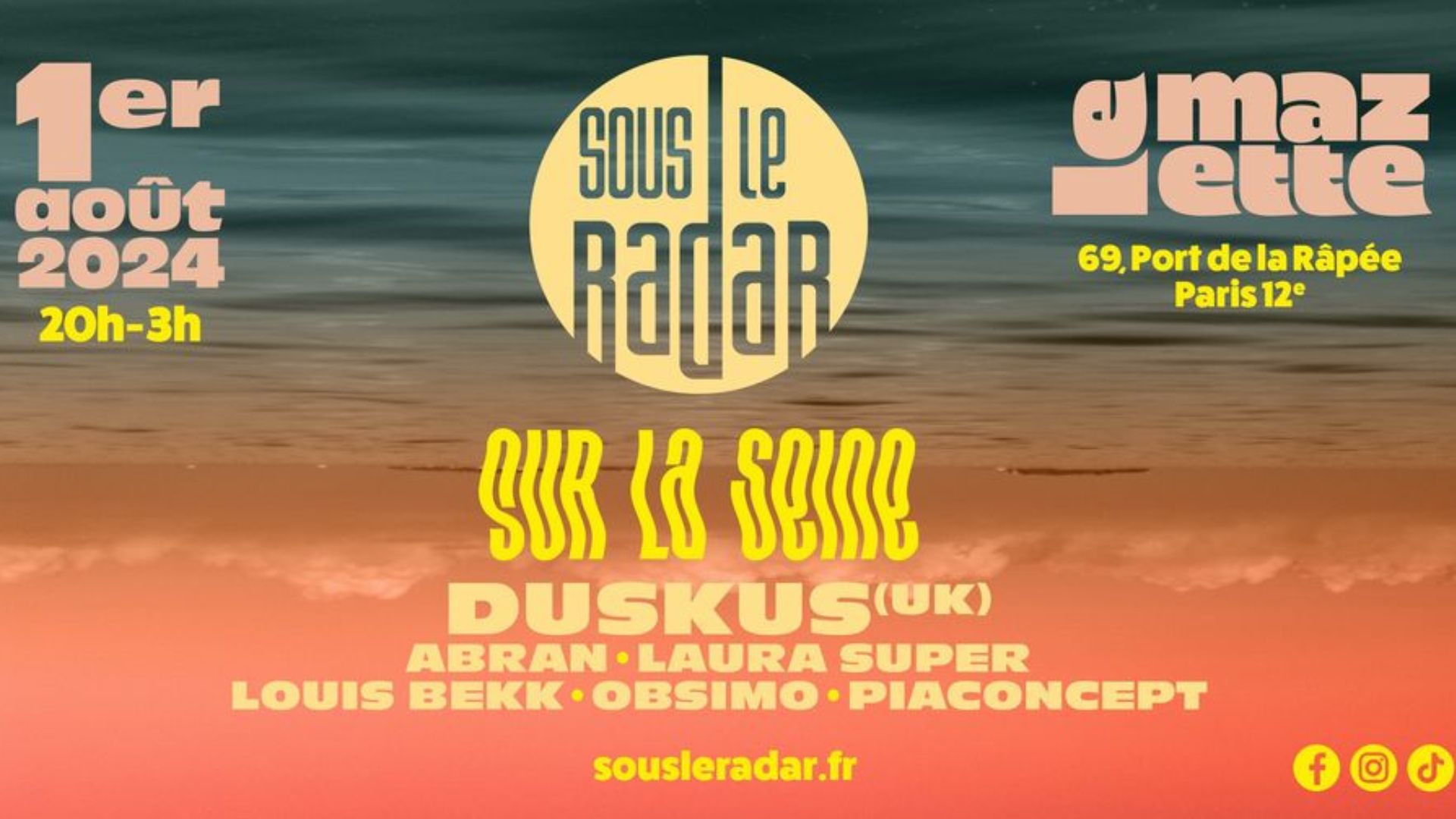 Affiche de la soirée Sous Le Radar x Mazette