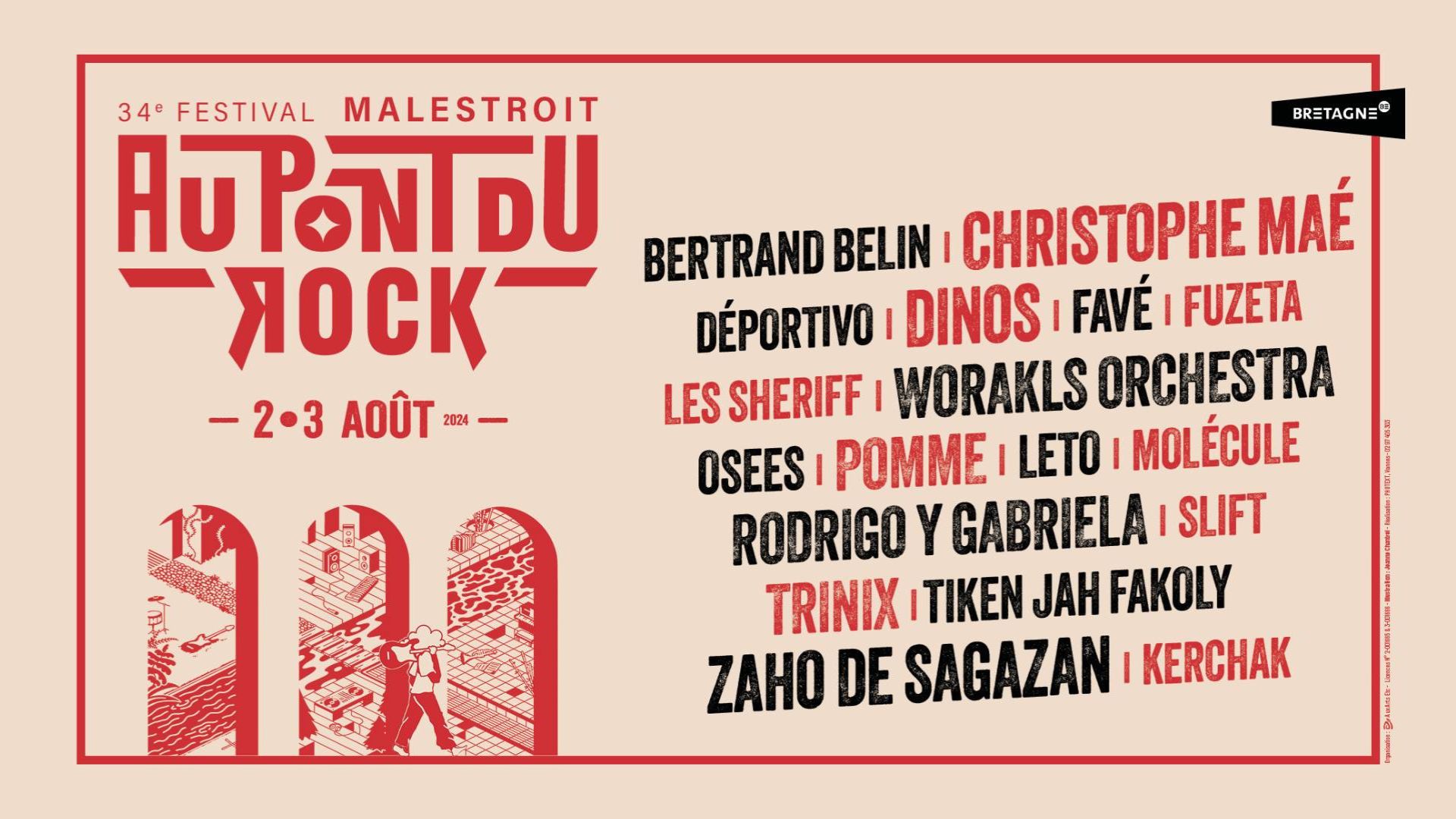 L'affiche du festival Au Pont Du Rock 2024