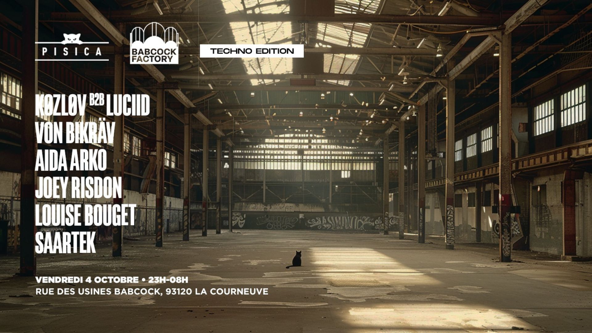 Affiche de la soirée Pisica x Babcock Factory