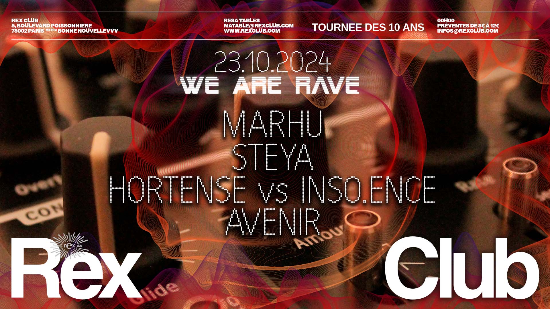 L'affiche de la soirée We Are Rave au Rex Club