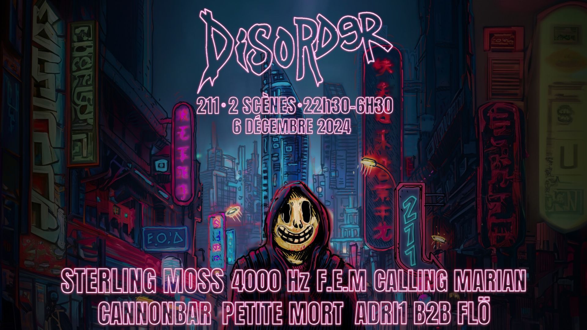 Affiche de la soirée Disorder x 211