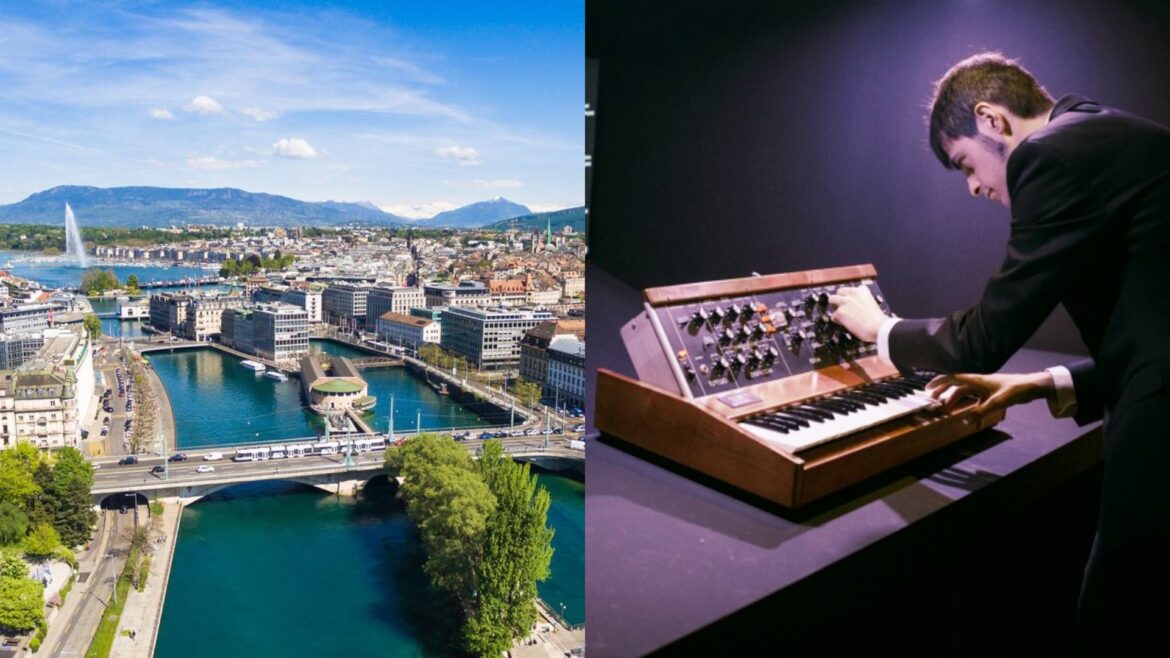 La ville de Genève et des modèles de synthétiseurs